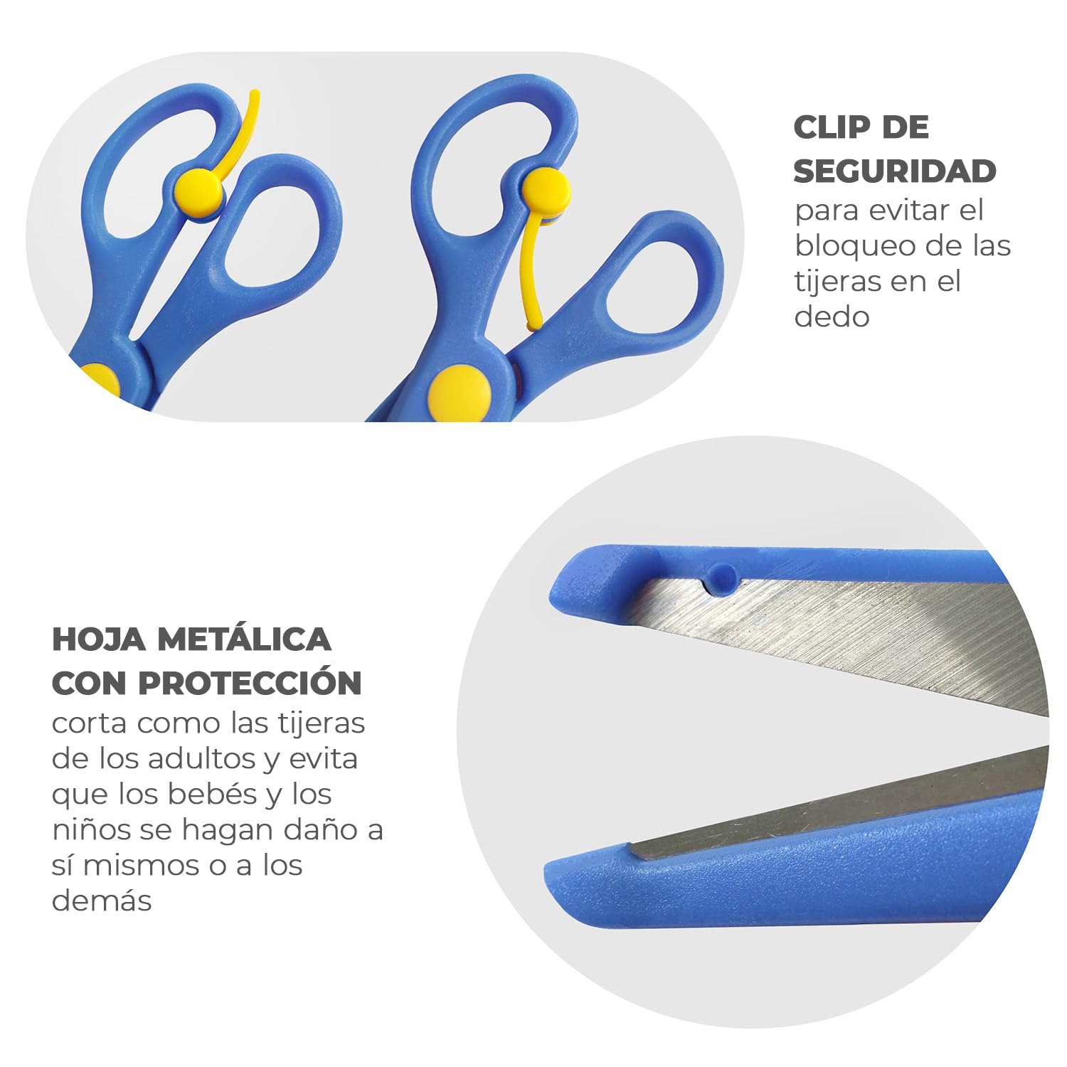 Tijeras Infantiles de Seguridad, Color Rojo, Azul, Amarillo o Verde, 4er-Set
