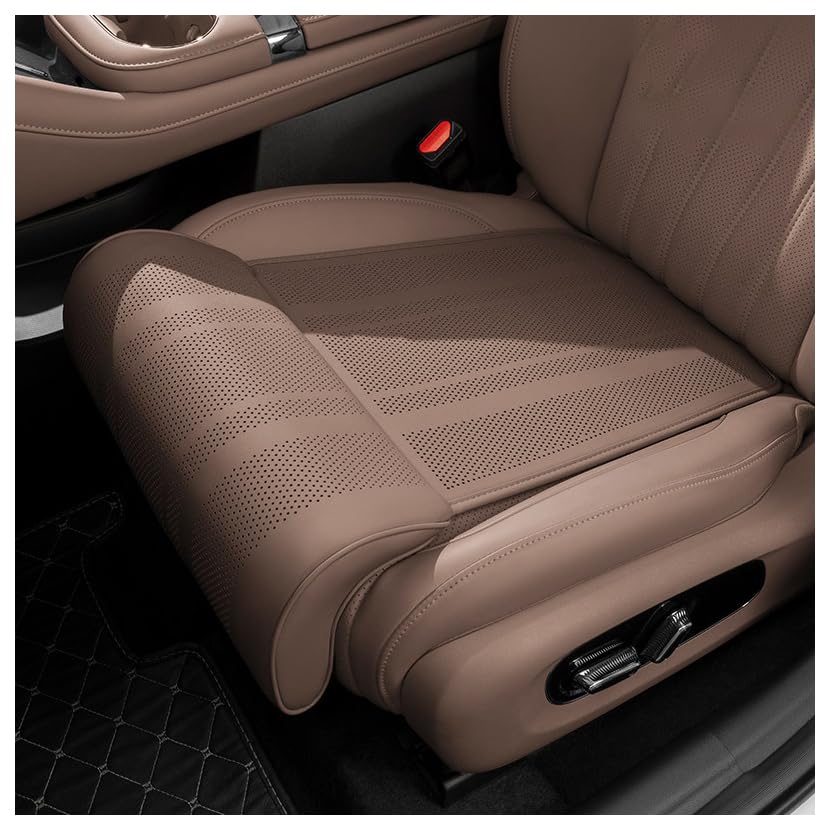 Car Seat Extender Cushion for Chevrolet Captiva EV 2024 2025 2026, Leather Leg Extender Cushion for Car Seats Office Chairs, Car Seat Extender Pad Leg Support,B Brown