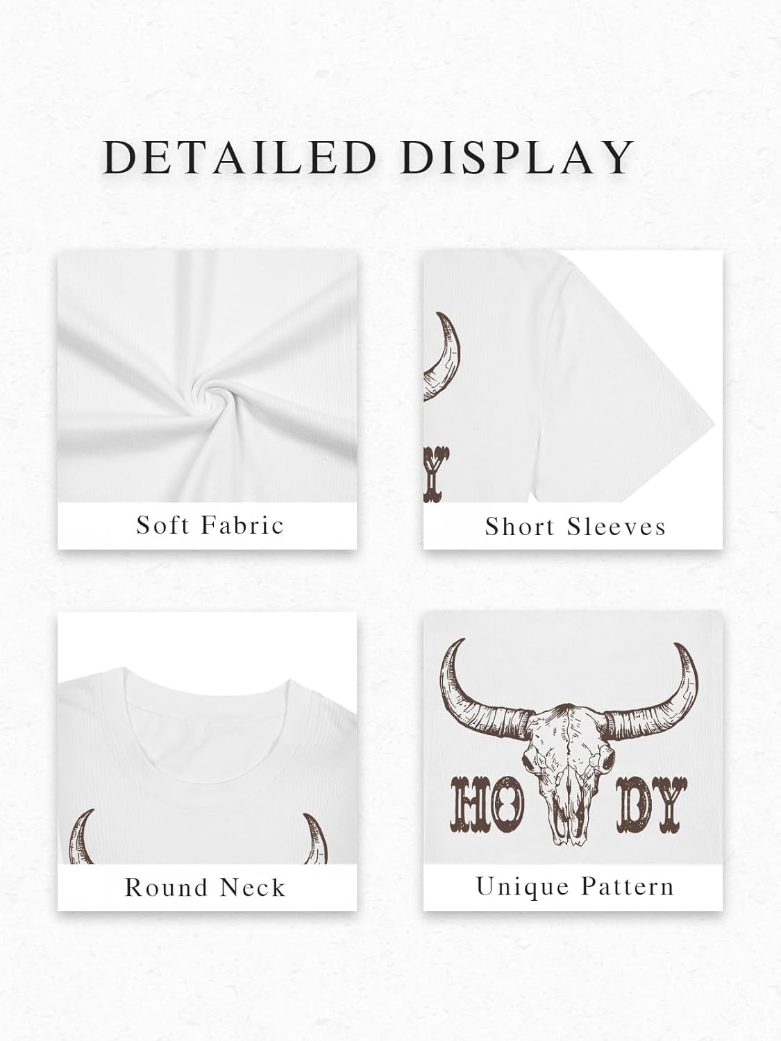 Cowgirl Outfits for Women Crop Tops for Teen Girl Y2k Clothes Cowboy Country Concert Graphic Tee Tops - Image 6