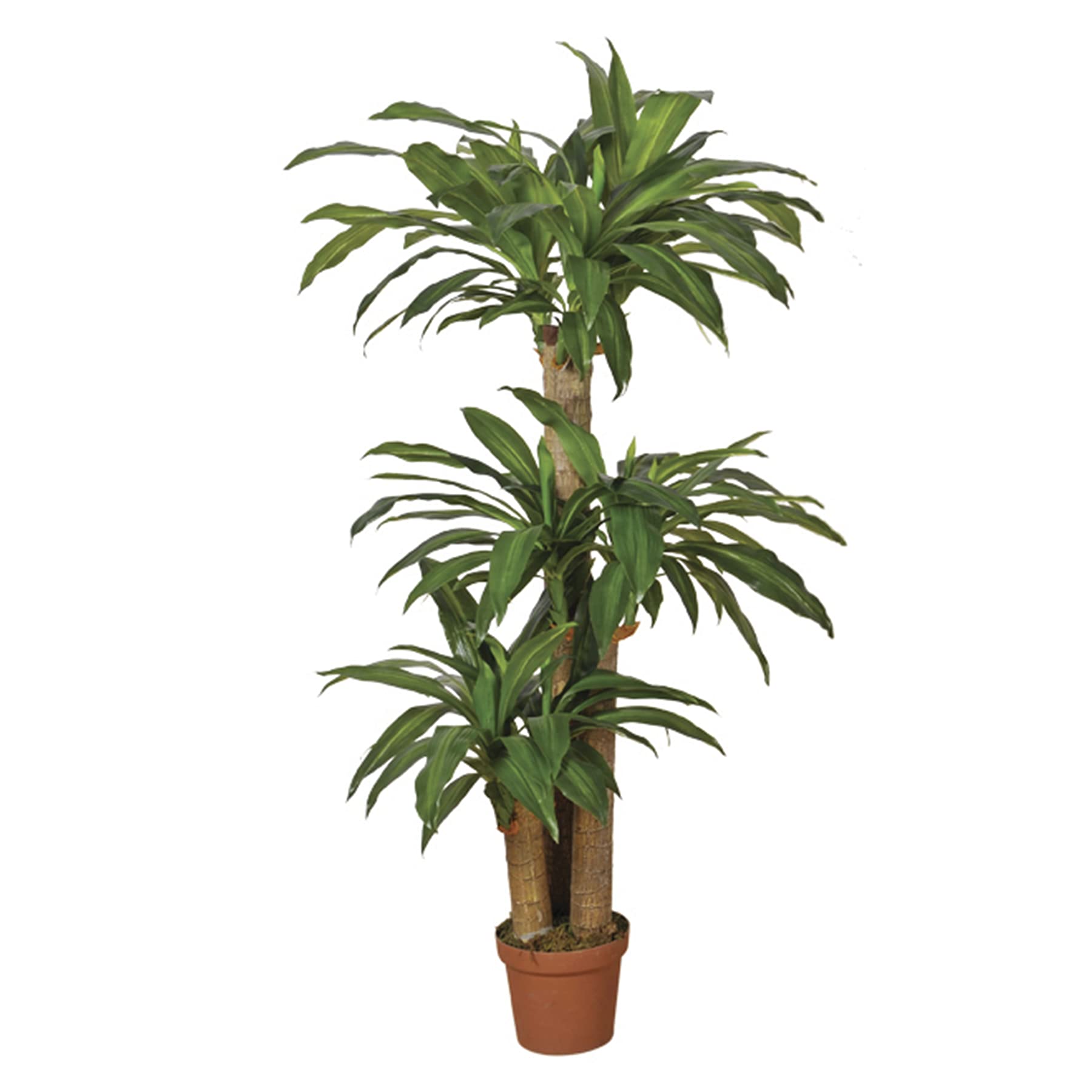 PLANTAWA Planta Dracena 145cm Plantas Artificiales Decoración para Interior y Exterior, Planta Artificial con Maceta para hogar Ideal para salón Cocina terraza o jardín