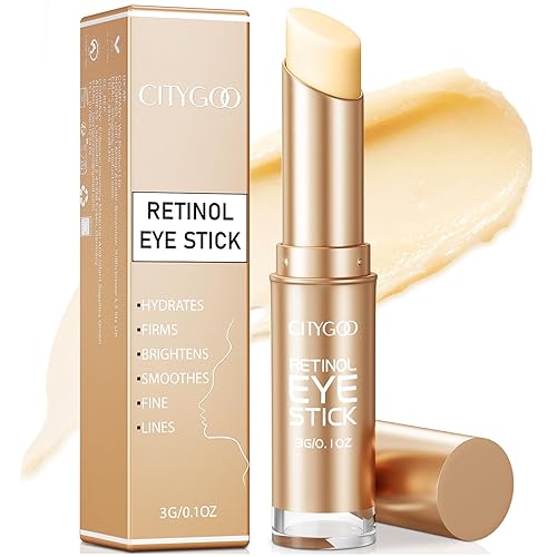 CITYGOO Barra de ojos con retinol y colágeno, ácido hialurónico para ojeras, crema antienvejecimiento para debajo de los ojos, para reducir la