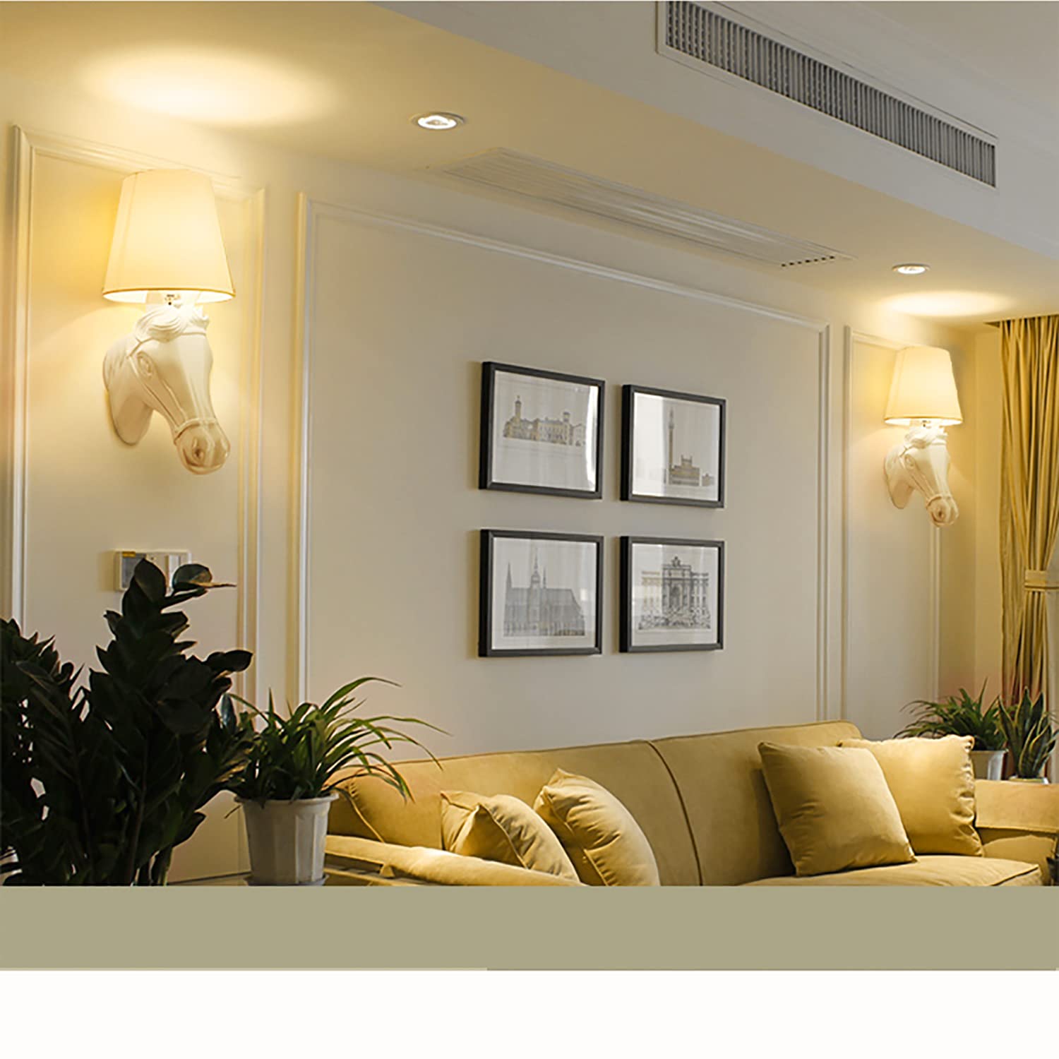 Amazon.co.jp : QXXZ ウォールランプ クリエイティブ樹脂馬頭 LED