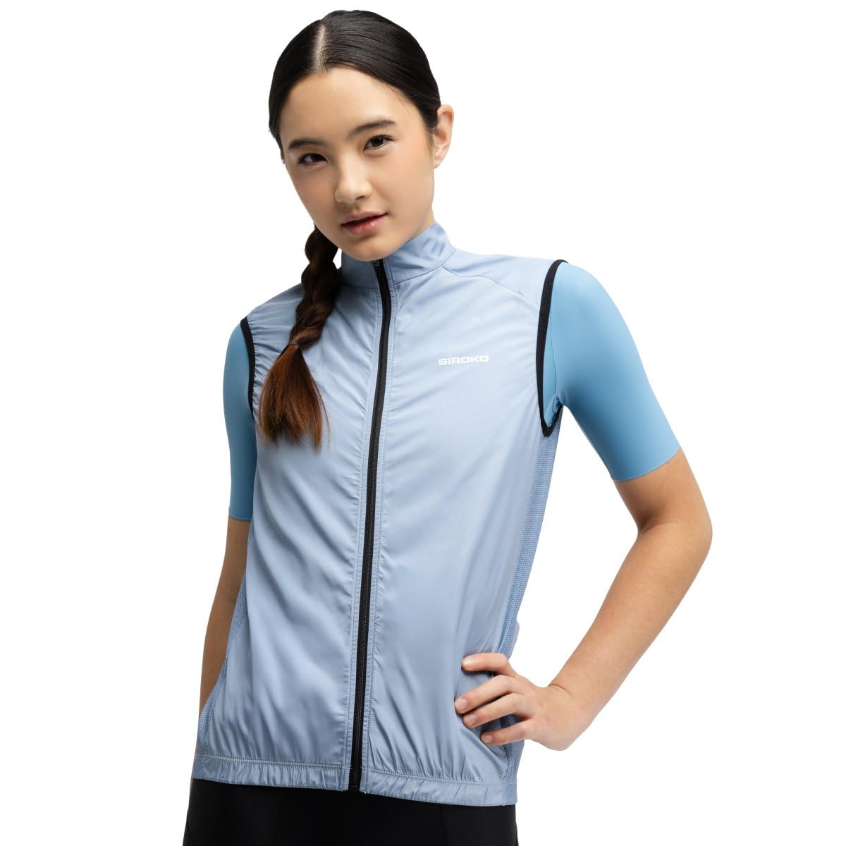 SIROKO - Chaleco Cortavientos de Ciclismo para Mujer V1-W Klausen - M - Azul