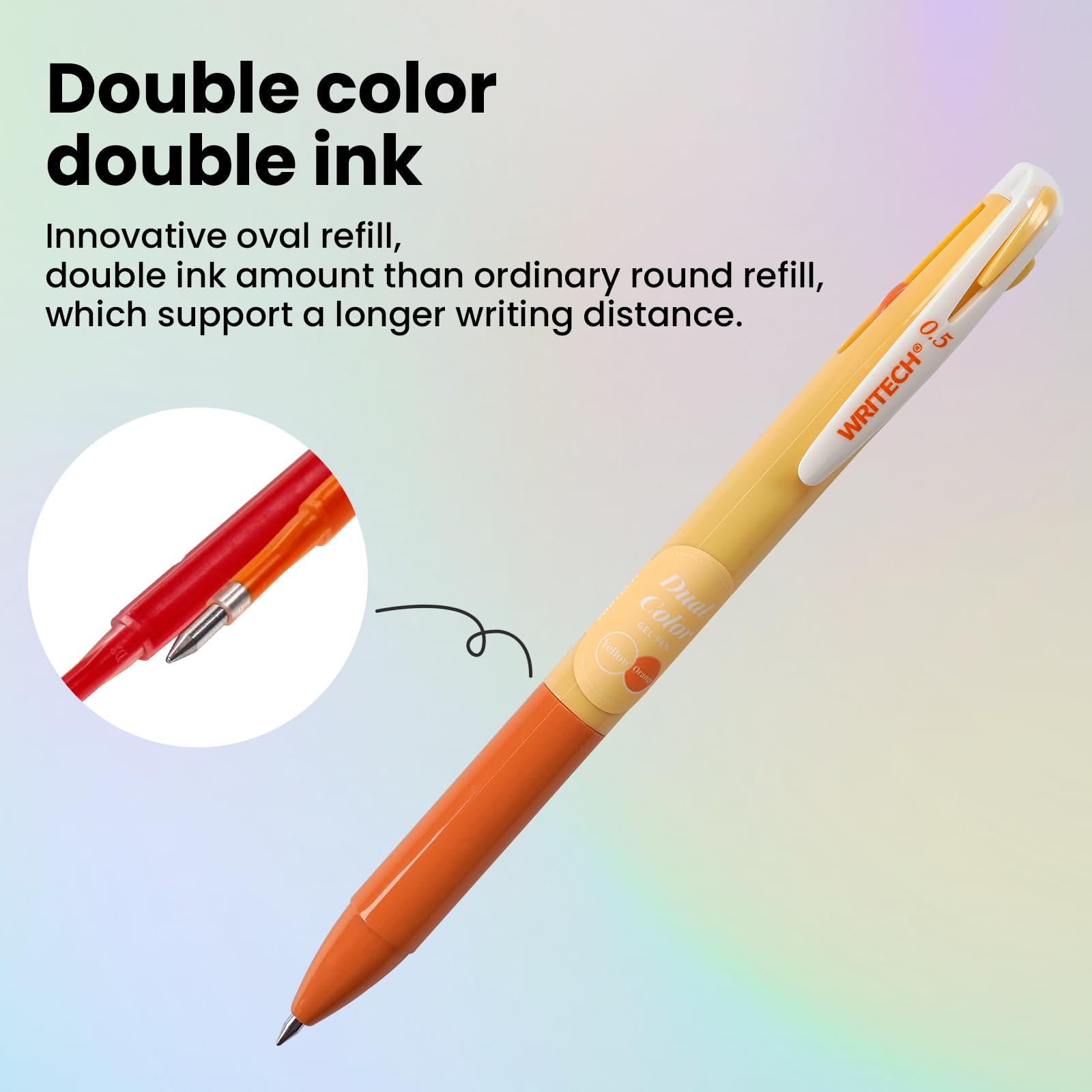 Snapklik.com : Retractable Gel Ink Pens: Multi Colored 2 In 1 Colorful ...