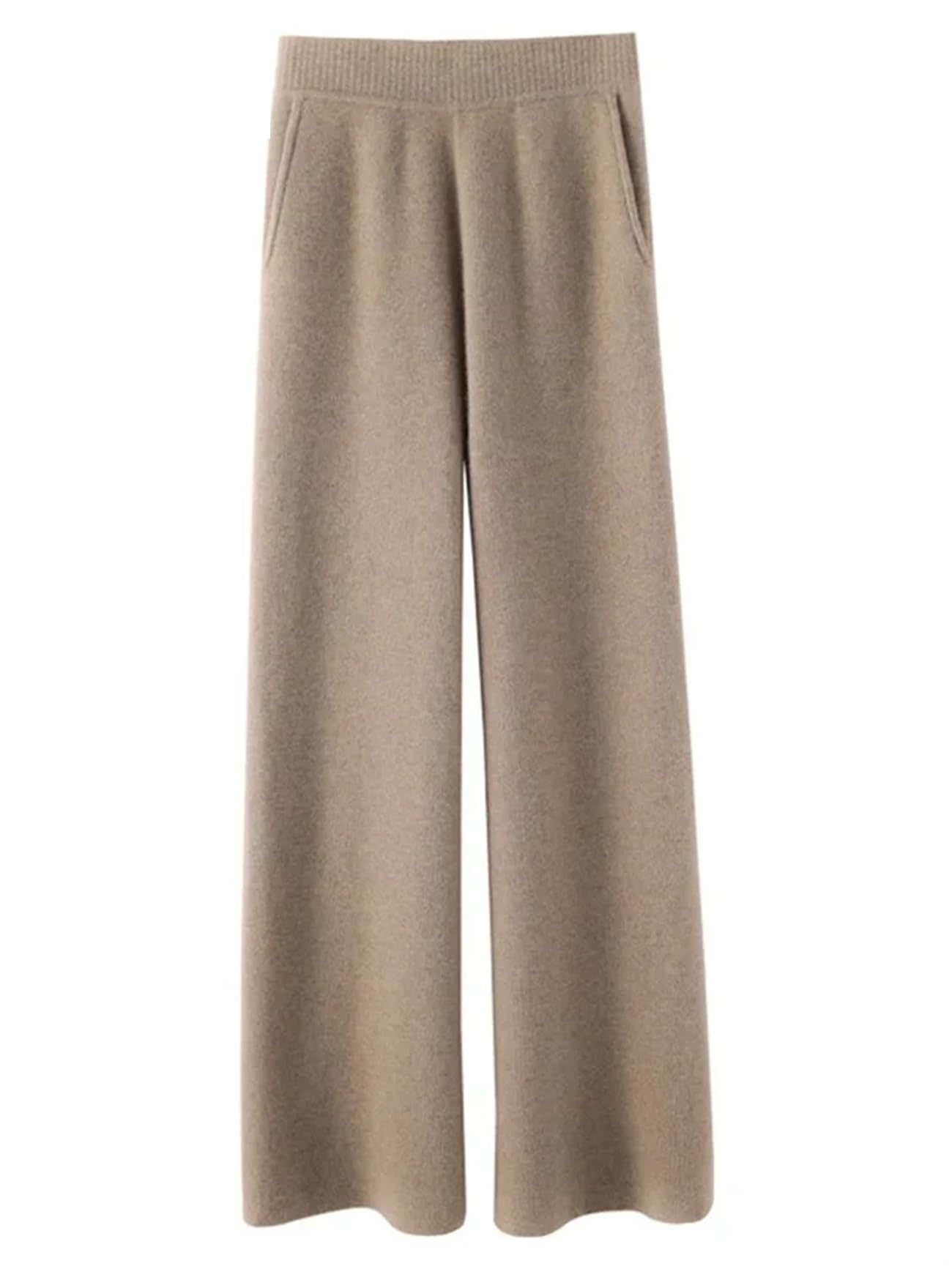 Pantaloni da donna lavorati a maglia Autunno Inverno Moda Vita Alta Lana Gamba Larga Pantaloni Dritti Casual Pantaloni