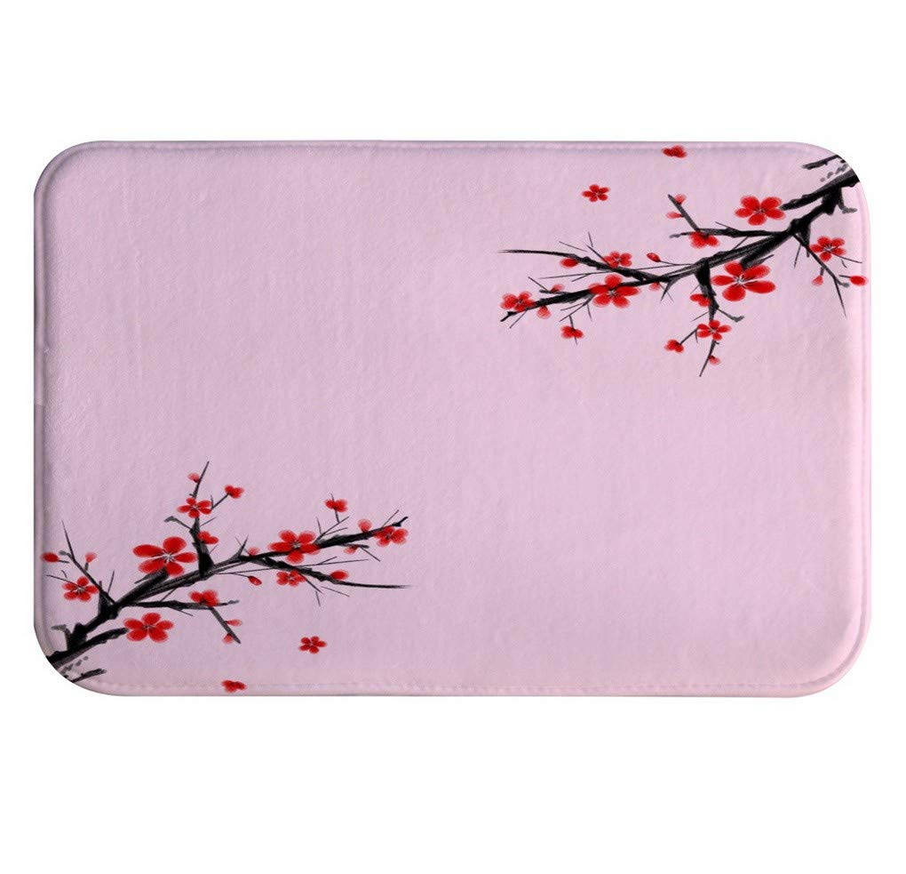 Niedliche Badematte, Rosa Blumenteppich, Wasserabsorbierend, Rutschfeste Matte, Weich, Maschinenwaschbar, Teppich Für Schlafzimmer, Küche