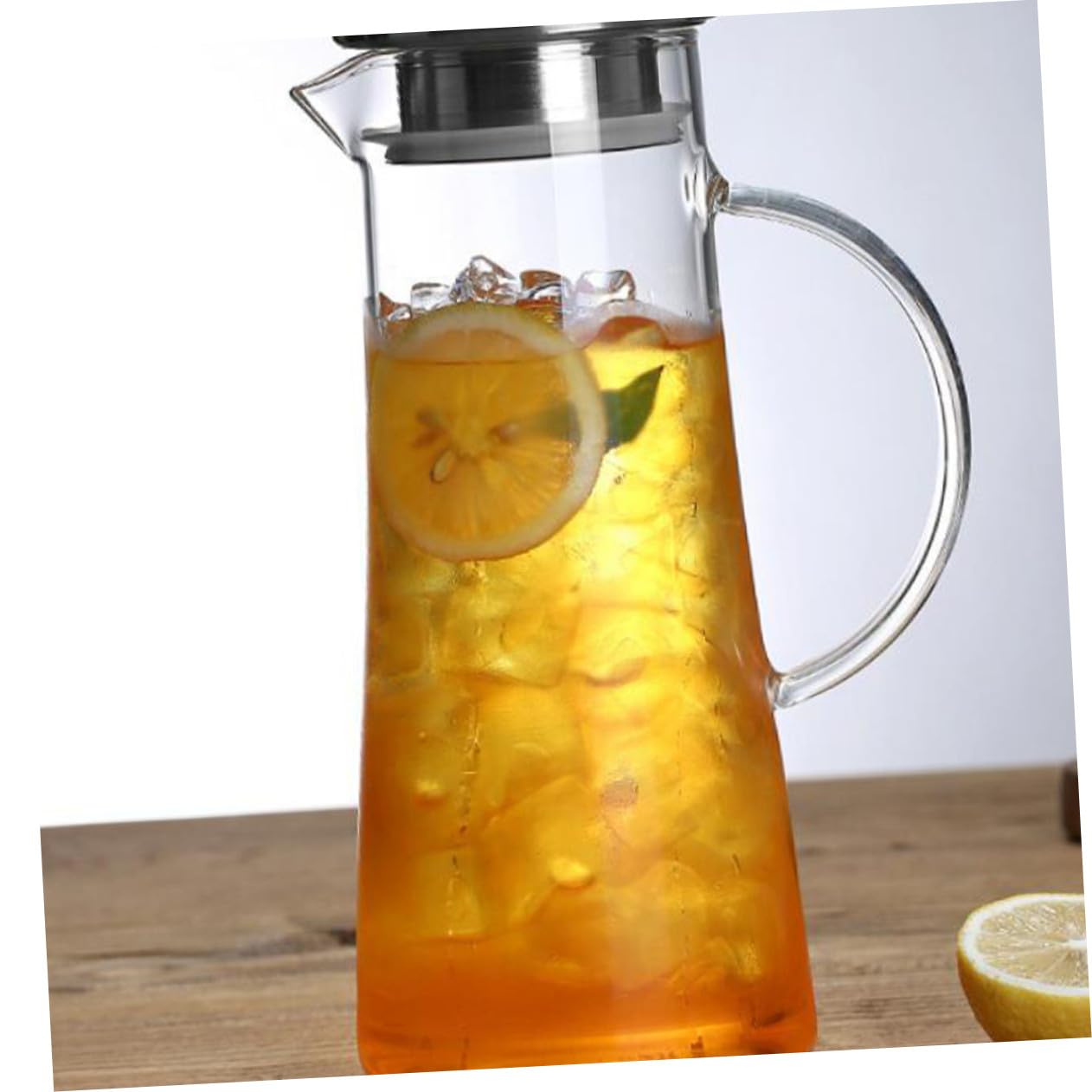 NOLITOY Glaswasserflasche Borosilikatglas 1450 Ml Haushaltsteeflasche Für Küche Wohnzimmer Große Kapazität Bruchsicher