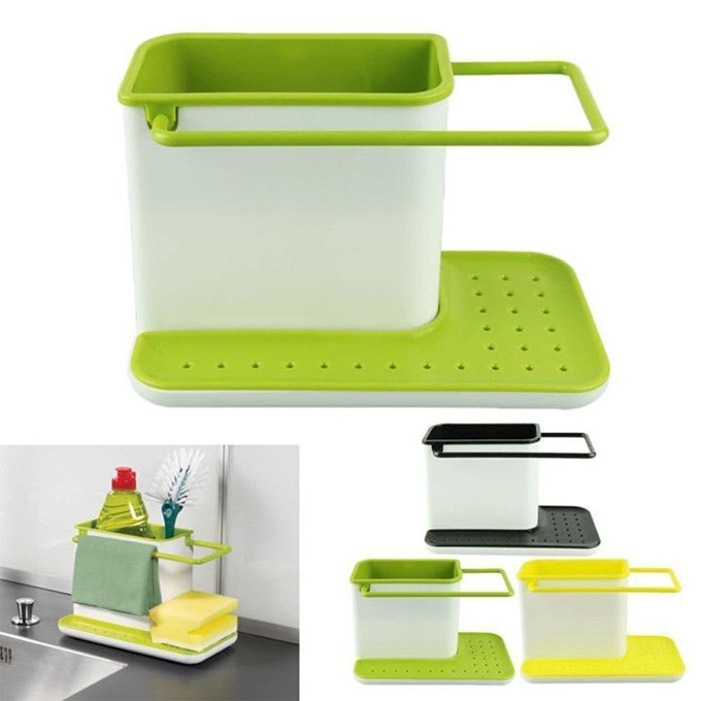 PINDIA 1Pc Self Draining Tidy Kitchen Sink Organizer Holder for Dish Soap Sponge Brush Holder Drains Water (B075WWK47C) Amazon Price History, Amazon Price Tracker
