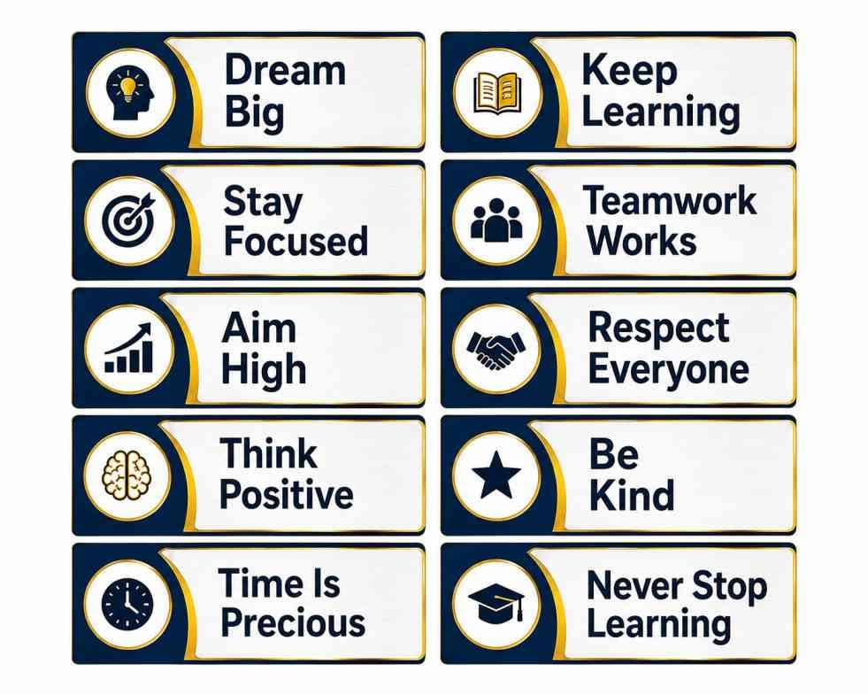 Trading Company School Signage Set 12x4.5 Inch Pack of 10 | 3mm Sun Board, Waterproof & UV Resistant, Motivational Quotes, Matte Vinyl Print, Classroom & Entrance-image-29