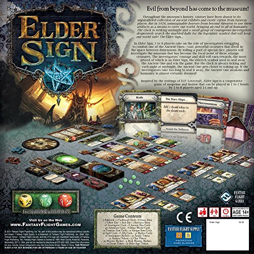 Fantasy Flight Games Elder Sign Board Game Horror Game Strategy Game Mystery Game Cooperative Dice Game For Adults And Teens Ages 14+ 1-8 Players Average Playtime 1-2 Hours Made #TOP1