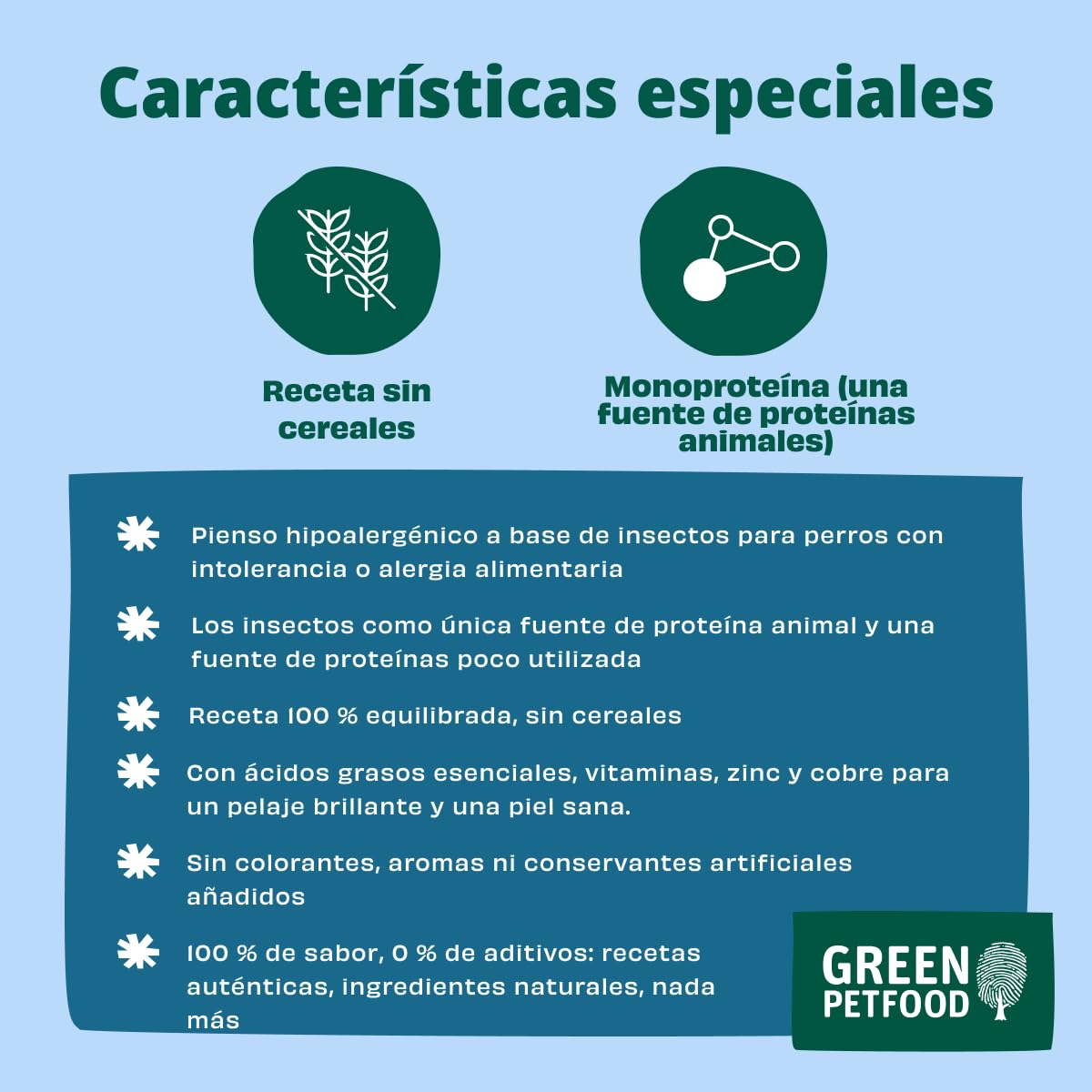 Green Petfood InsectDog Hypoallergen con insectos (1 x 10 kg) | Adulto | alimento seco premium para perros adultos alérgicos | sin cereales | alimento sostenible para perros | calidad alemana | 1 pack