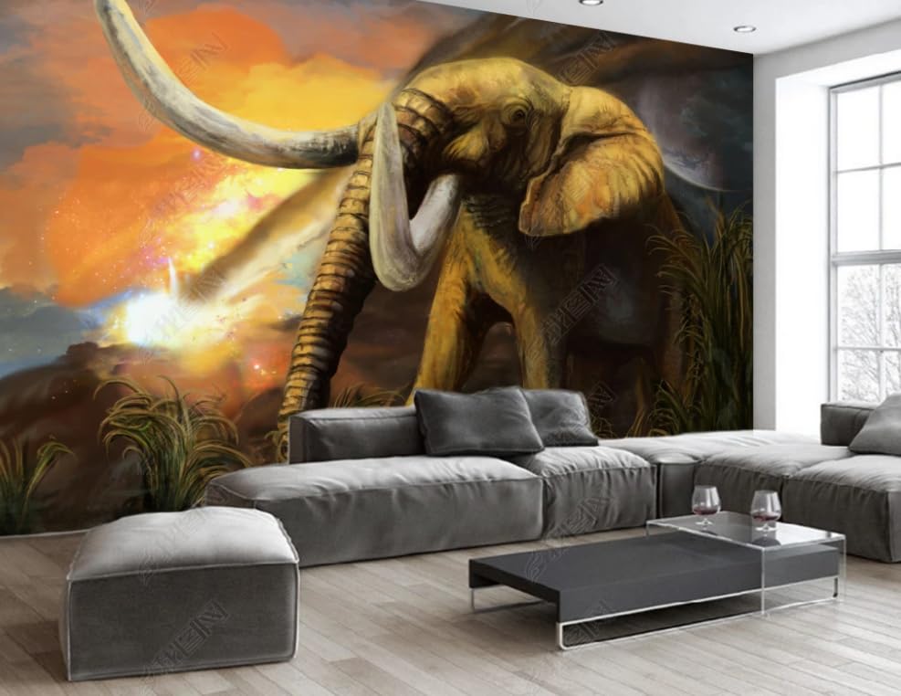 Papier peint intissé éléphant aquarelle pour raviver un mur blanc