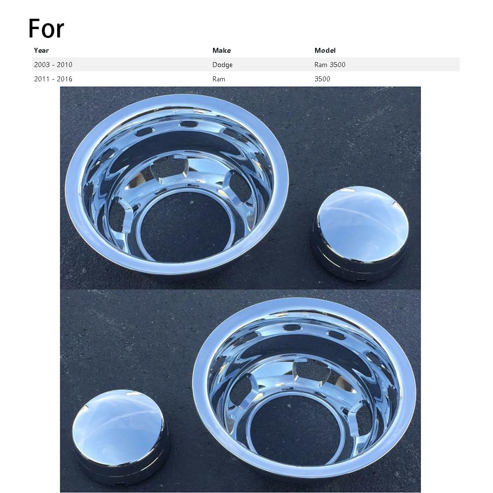 CHROME SIMULATORS and CENTERS Compatible with 1-Ton Truck Dually Full set S8011C_HK8011C