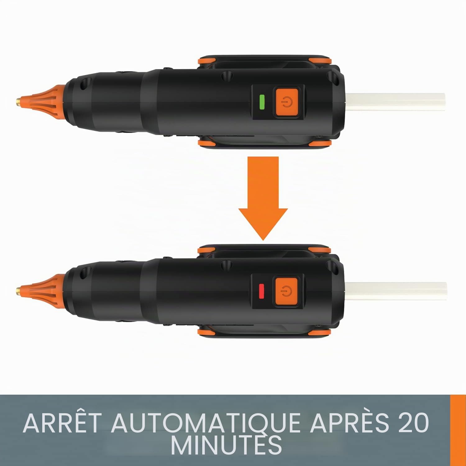 Worx Pistolet à colle chaude 20 V Power Share WX045L.9- (outil uniquement)