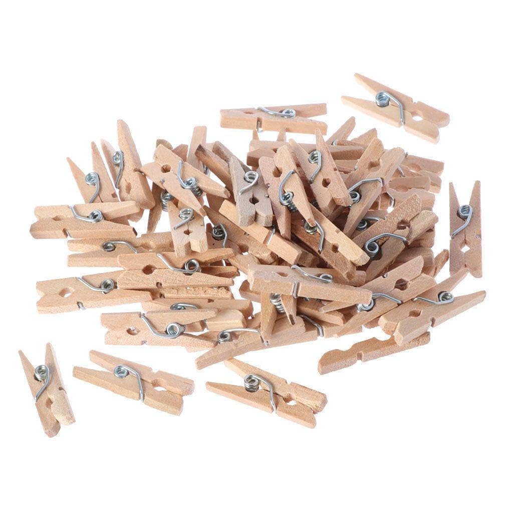 50Pcs / Set Wooden Clothes Photo Paper Pegs Clothespin Cards Craft Clips Wooden Clothespins for Gift Wrapping Photo Display