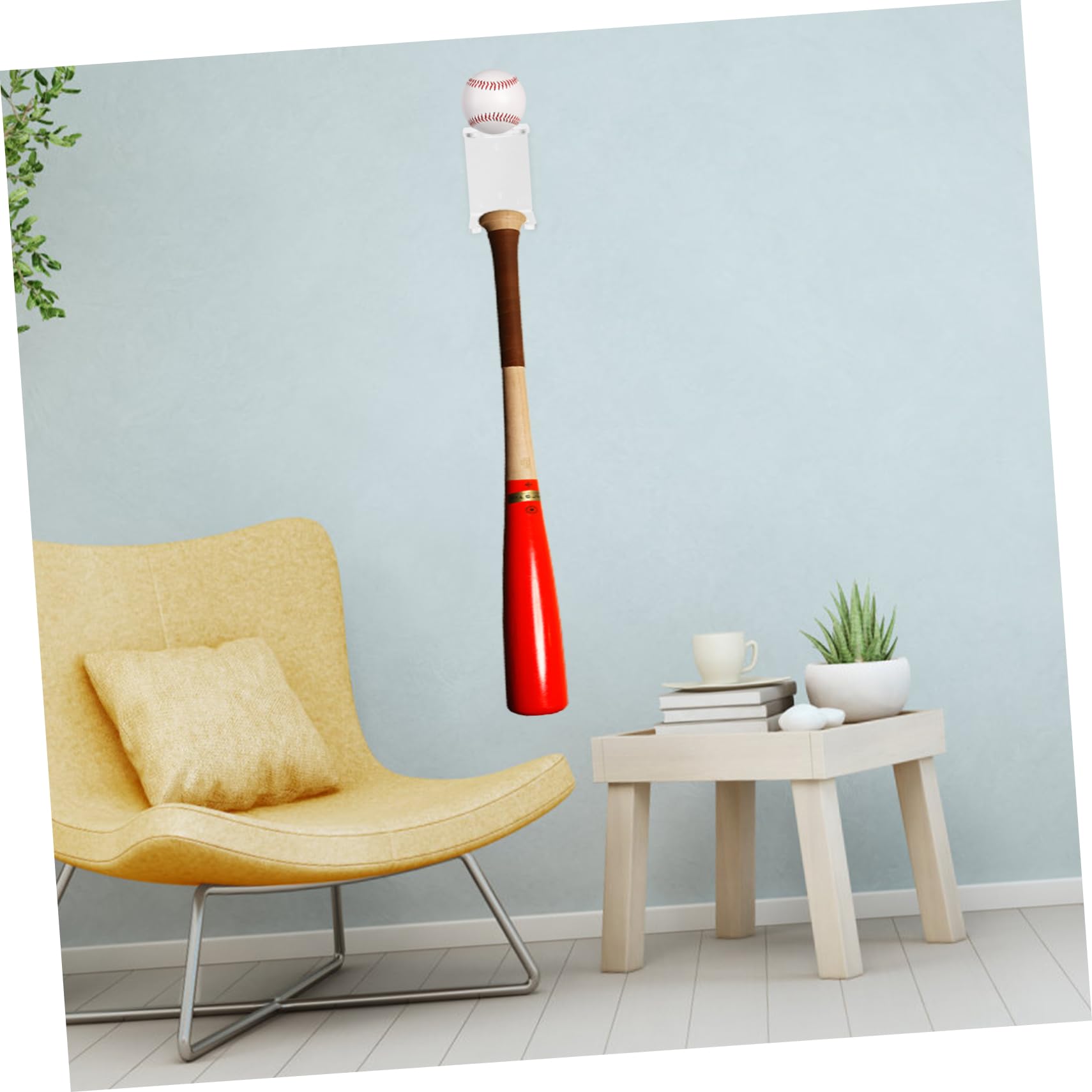 GALPADA 2 Sets Baseball Bat Rack Multi-Functional Bat Display Storage Holder Natural Texture