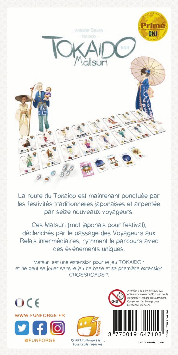 Asmodee Funforge Tokaido 5º Aniversario – Extensión: Matsuri – Juegos de Mesa – Juegos de Mesa – A Partir de 8 años – 2 a 5 Jugadores – Versión Francesa