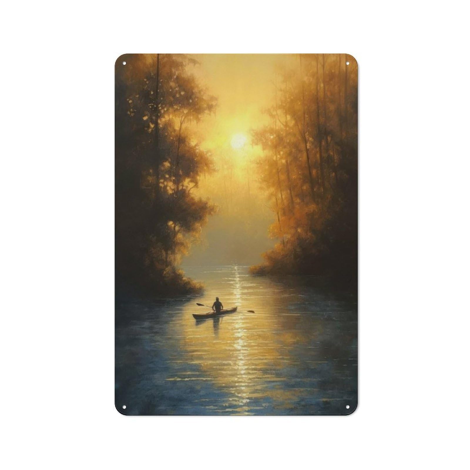 Junmoney Serene Kayak Journey Retro Metal Sign 30X20cm For Garage Wall, For Home Interiors And Metal Sign Collectors