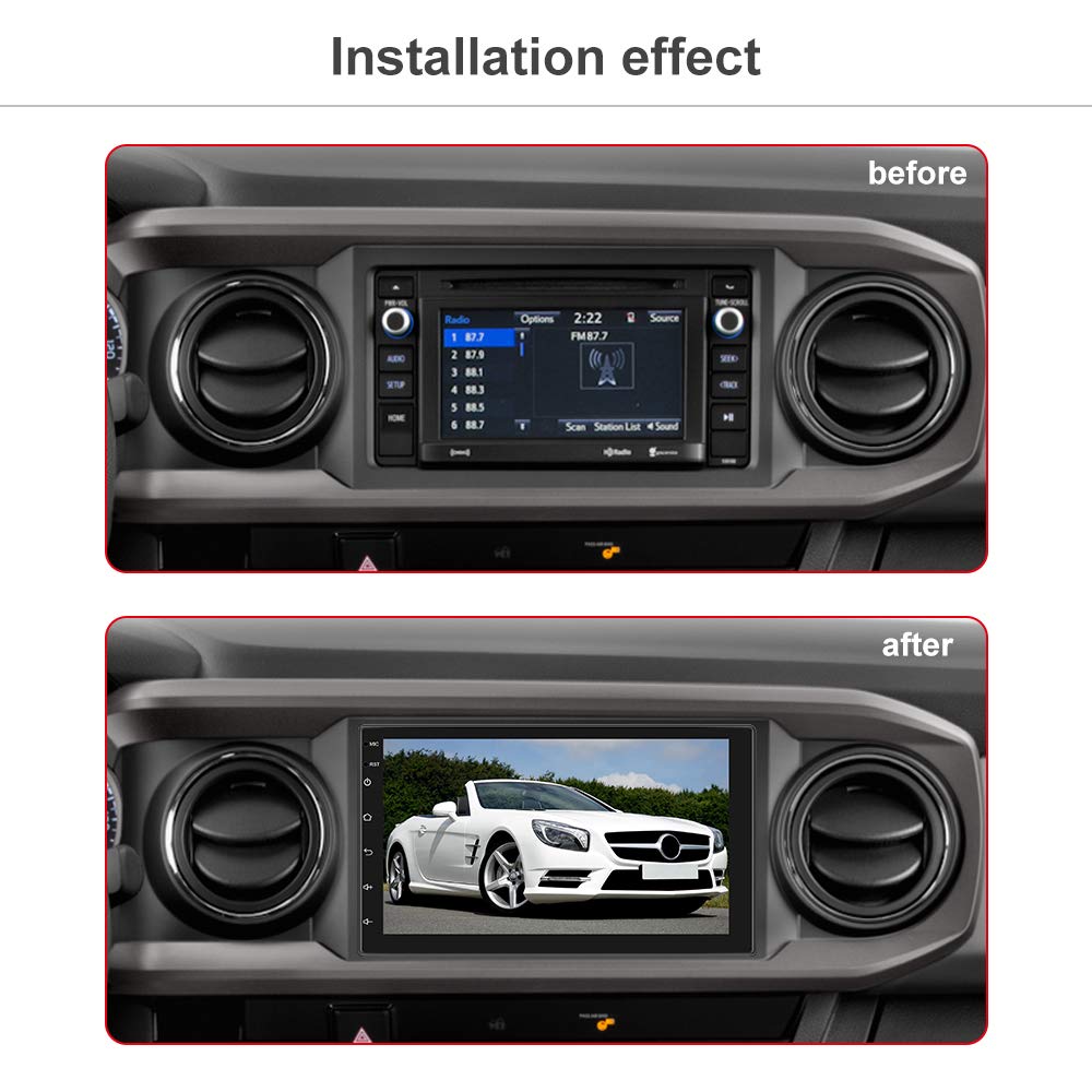 Hikity Double Din Android Car Stereo with Sat Navi WiFi Car Radio