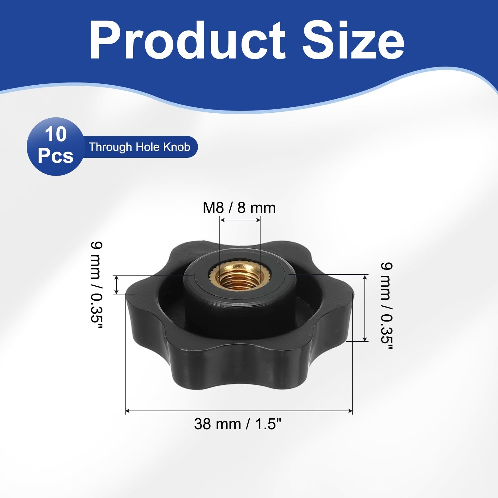 PATIKIL M8 x 38mm Thread Clamping Nuts - Image 2