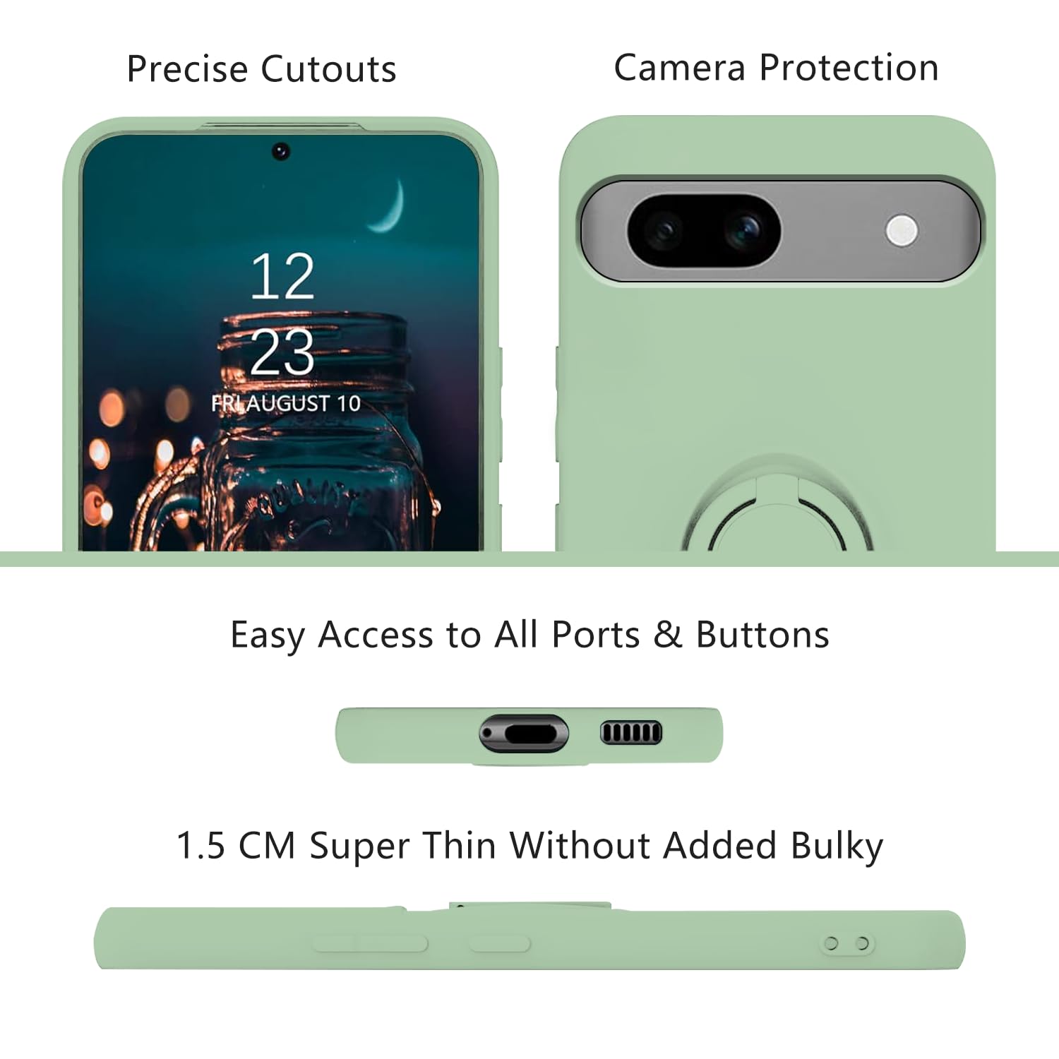 Compatible With Google Pixel 7a Case Shockproof with Ring Kickstand - Image 3