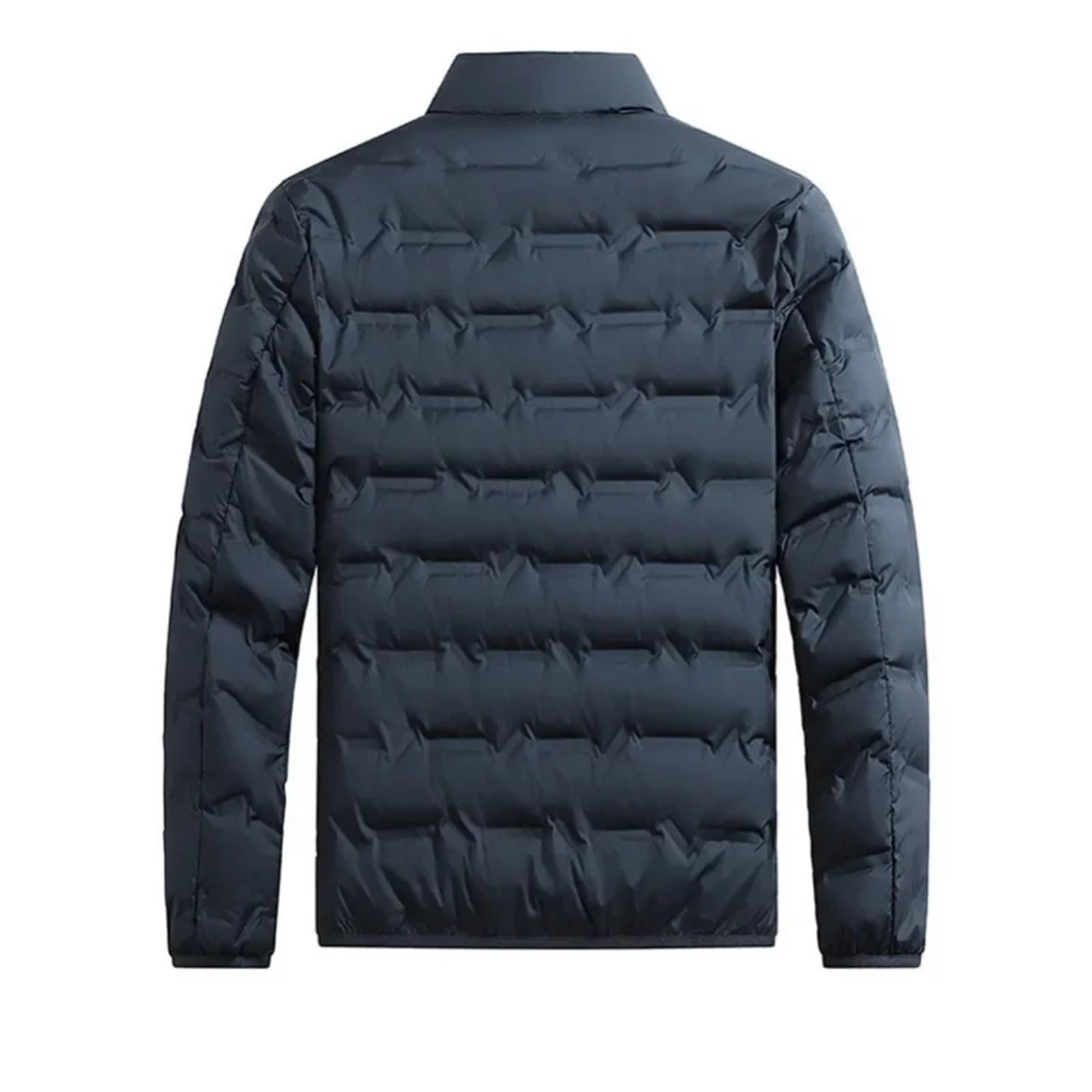 Giacca invernale da uomo calda, trekking, casual, antivento, esterno, tinta unita, spessa, con collo alto per Uomo