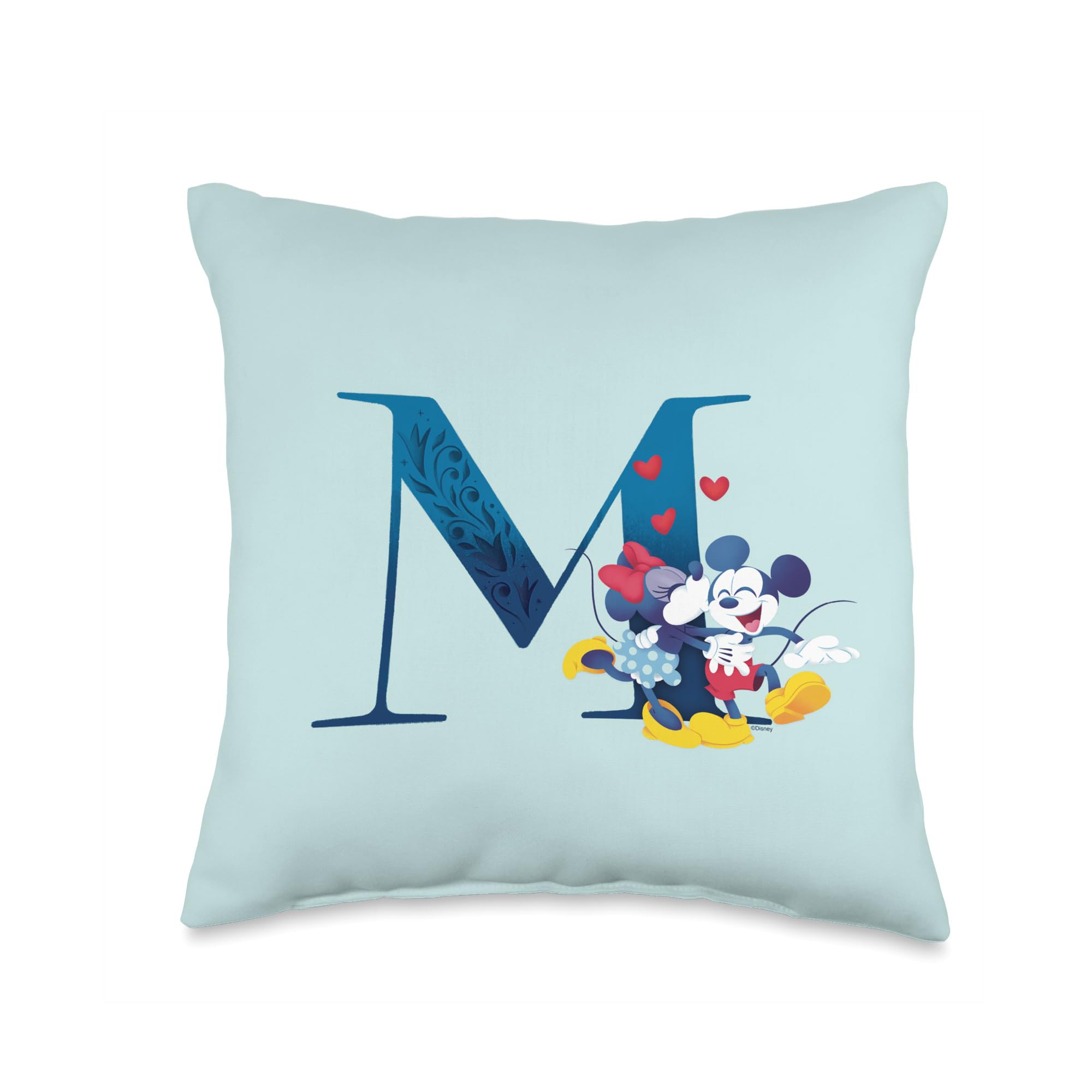 Coussin Mickey et Minnie Mouse Disney lettre M carré multicolore 40x40 cm