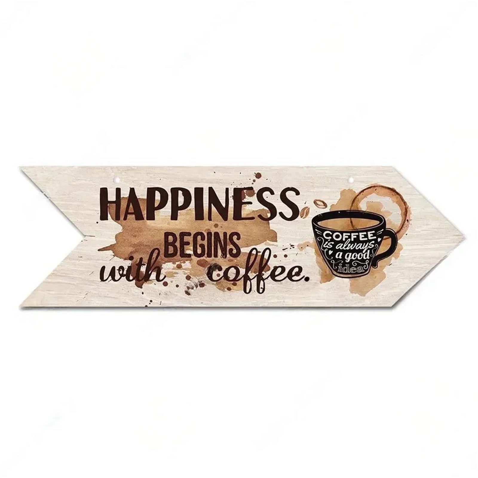 Vintage Arrow Sign Wood Wall Plaque Idea Panel For Cafe Decoration Irregular Hanging Coffee Wooden(Color3,24.5x8cm)