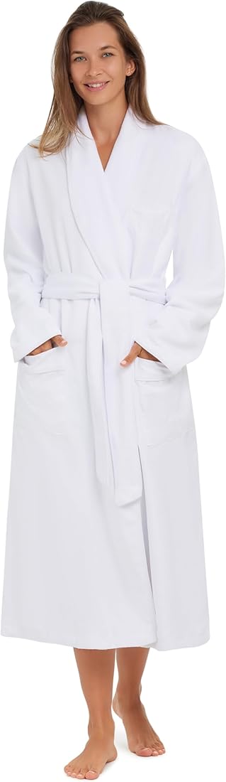 Plush Lined Microfiber Bath Robe for Women or Men - Super Soft, Durable Luxury Spa, Resort & Hotel Bathrobe, Generously Sized