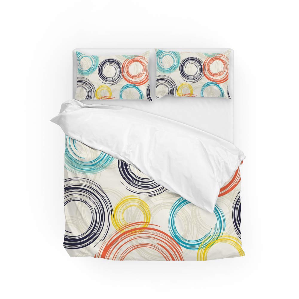 Housse de couette design 60s pour une chambre rétro cocooning avec taies d'oreiller