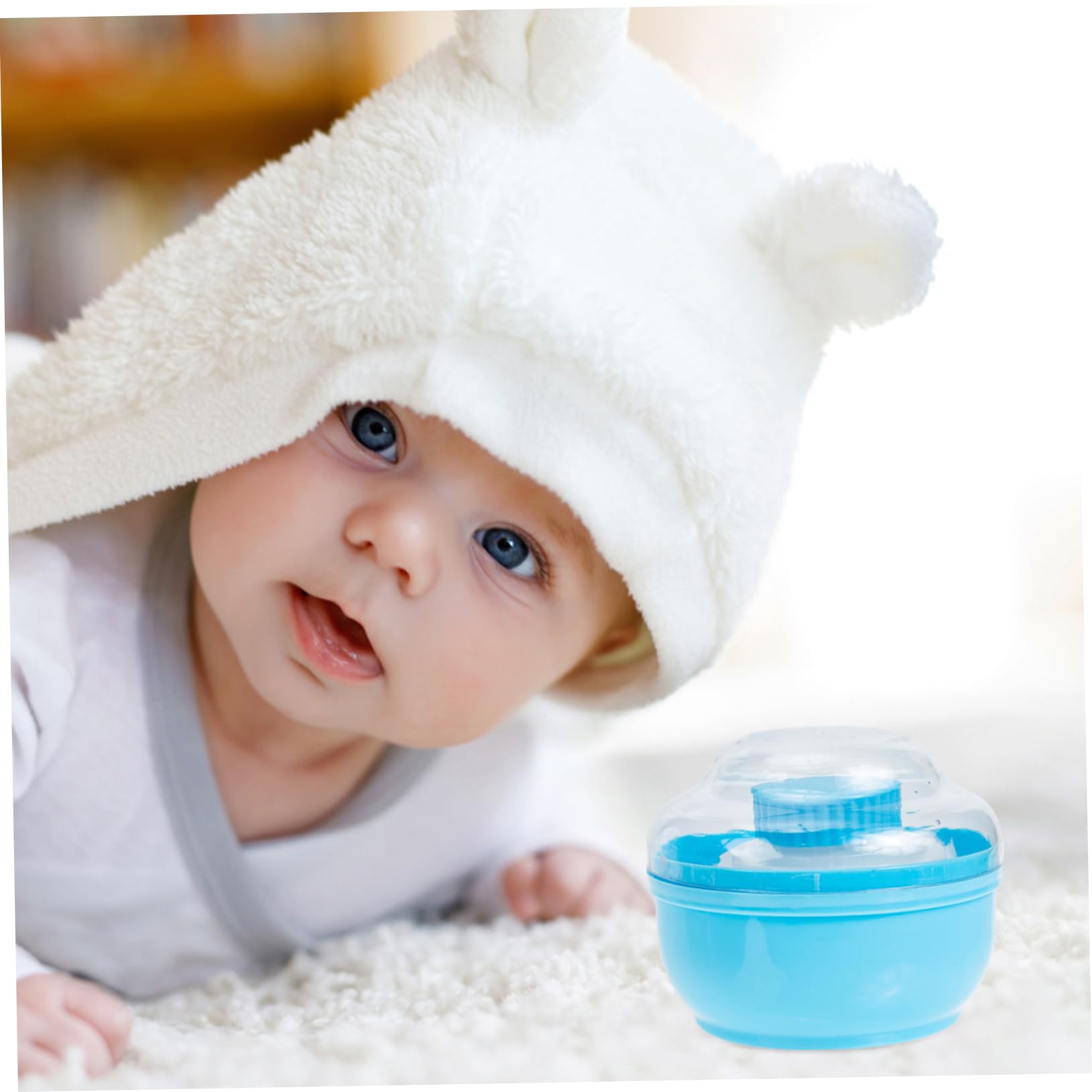 Healvian Baby Powder Puff Box 2pcs Makeup Puff for Corn Starch Baby Powder Easy Application Container