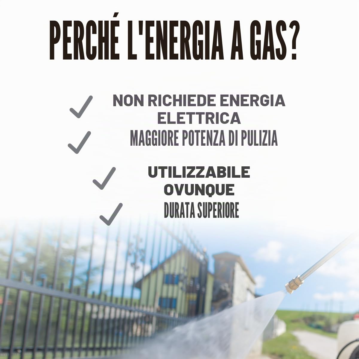 Idropulitrice a benzina 3200 PSI (220 Bar), Ducar DV196 196cc 4.3HP idropulitrice a gas ad alta pressione per auto, patio e giardino, WASPPER W3200VA