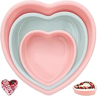 Vista 9 de Molde de silicona para pastel de 3 piezas, 5, 8, 10 pulgadas, molde antiadherente para pastel de queso, molde reutilizable de silicona de grado rojo