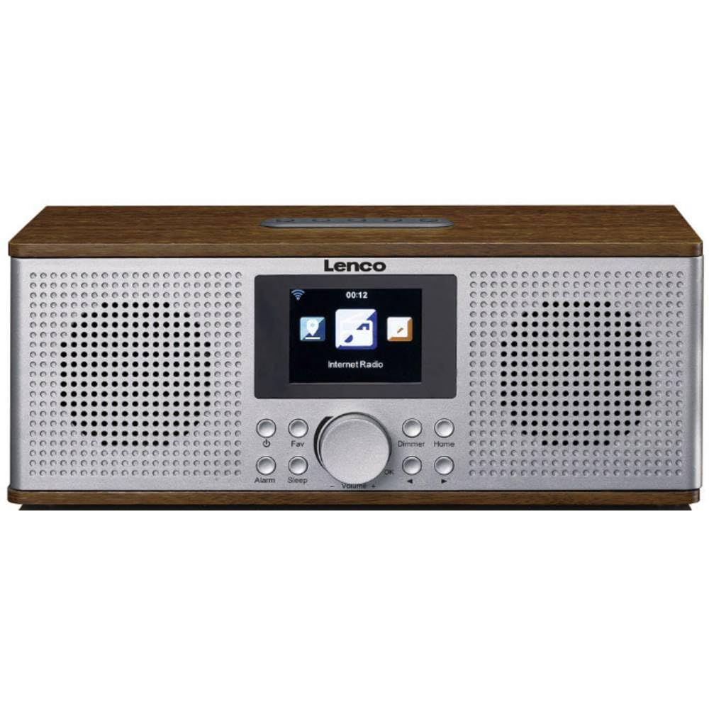 Lenco DIR-170 - Radio digitale con radio internet - Radio FM - Bluetooth - Display TFT - Radiosveglia (2 sveglie) - Ingresso AUX - Line-Out e USB - 2 x 10 Watt (RMS) - Marrone