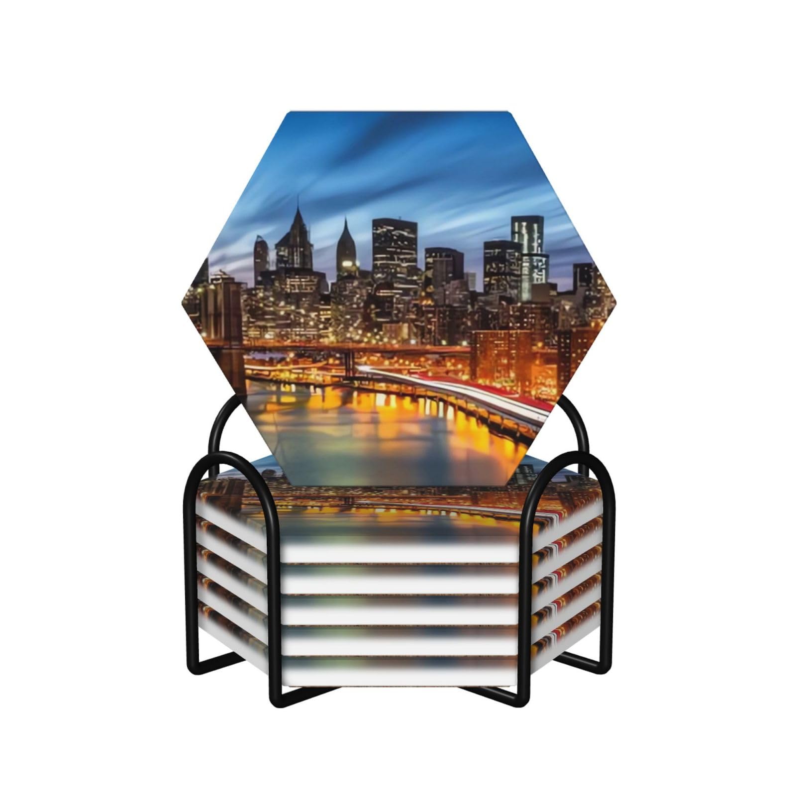 Dessous de verre céramique New York : cadeau pendaison de crémaillère