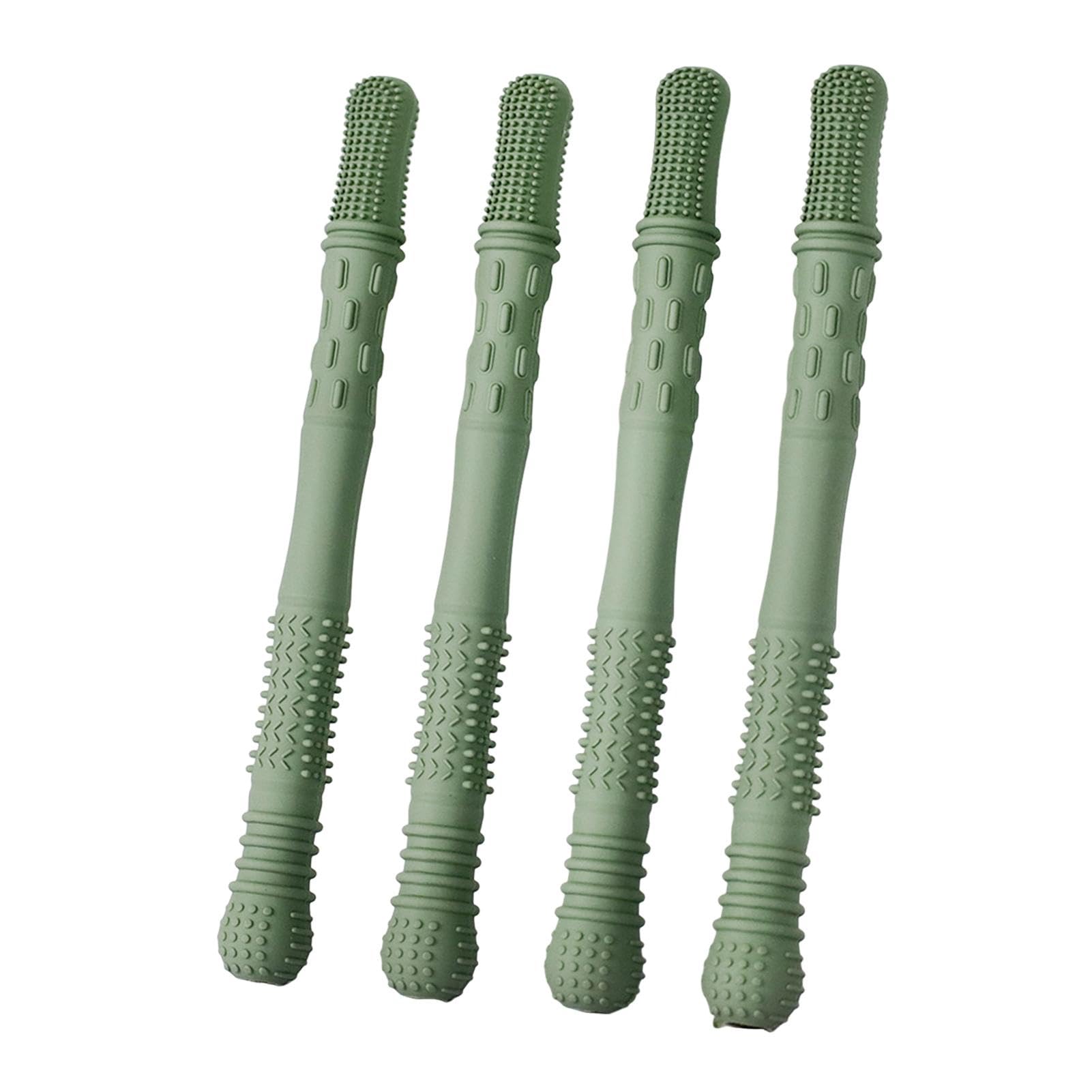 matumou 4Pcs Silicone Food Grade Free Reusable Stress Relief Sensory Oral Motor Chewable Toy for Special Needs Chewers