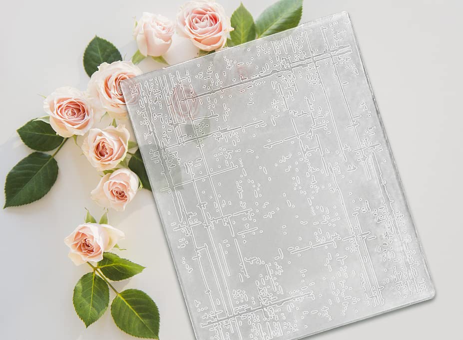 Threetols 3-D Textured Impressions Embossing Folder, Dot Background Embossing Folder for Card Making, Line Frame DIY Plastic Scrapbooking Photo Album Card Paper DIY Craft Decoration Template Mold