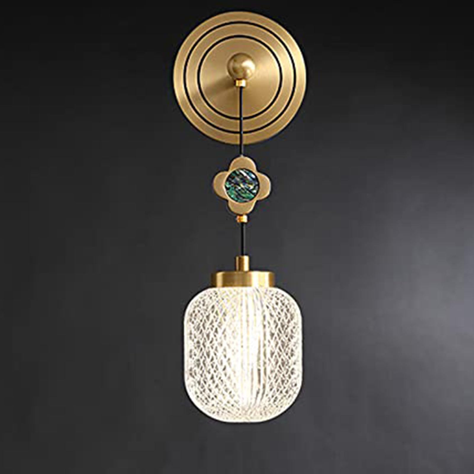 HXYSXHJUO New Chinese Style Light Luxury Indoor Wall Sconces, Copper Brass Industrial V-Intage Lamp, Bedroom Corridor Light, For Dining Room Powder Living