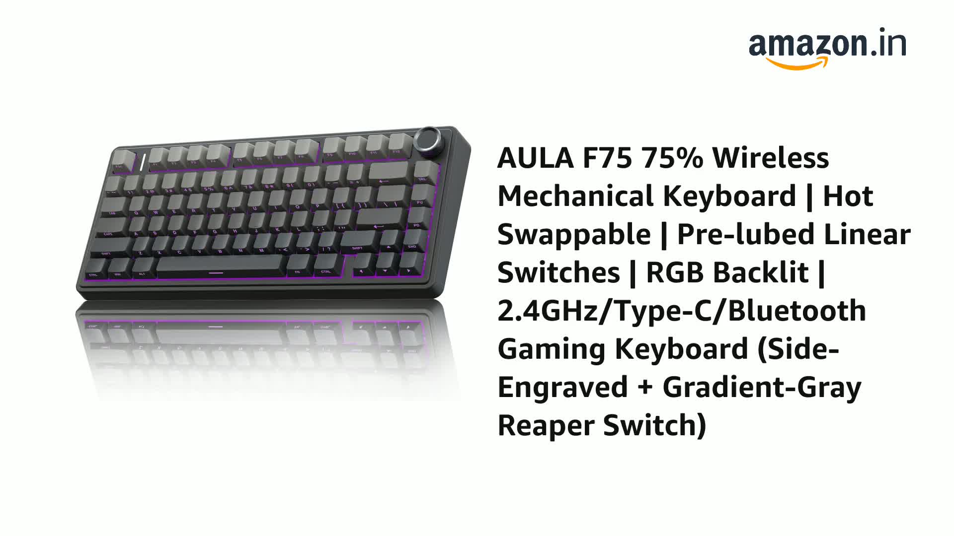 Amazon.in: Buy Aula F75 75% Side-Engraved Keycaps Wireless Hot