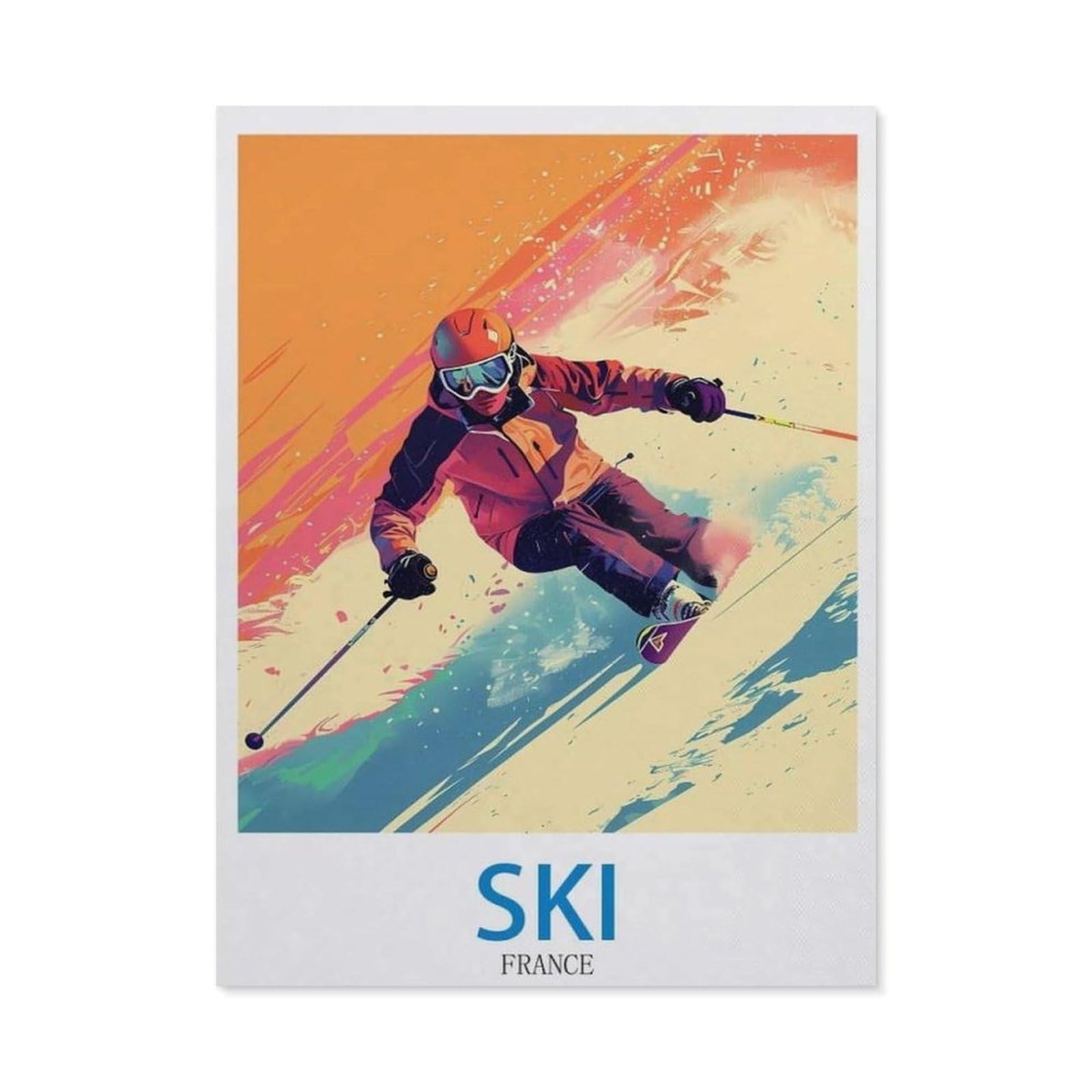 Tin Sign，Ski France，Personalized Tin Sign Vintage Sign for Wall Outdoor, Indoor, Street, Office, Home,Bar Man Cave Decor(15x30cm）6x12 inch-EC80