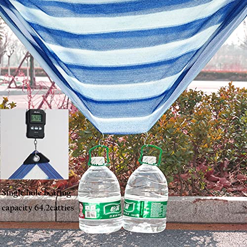 Toldo de vela rectangular a rayas azules para sombra de patio 5