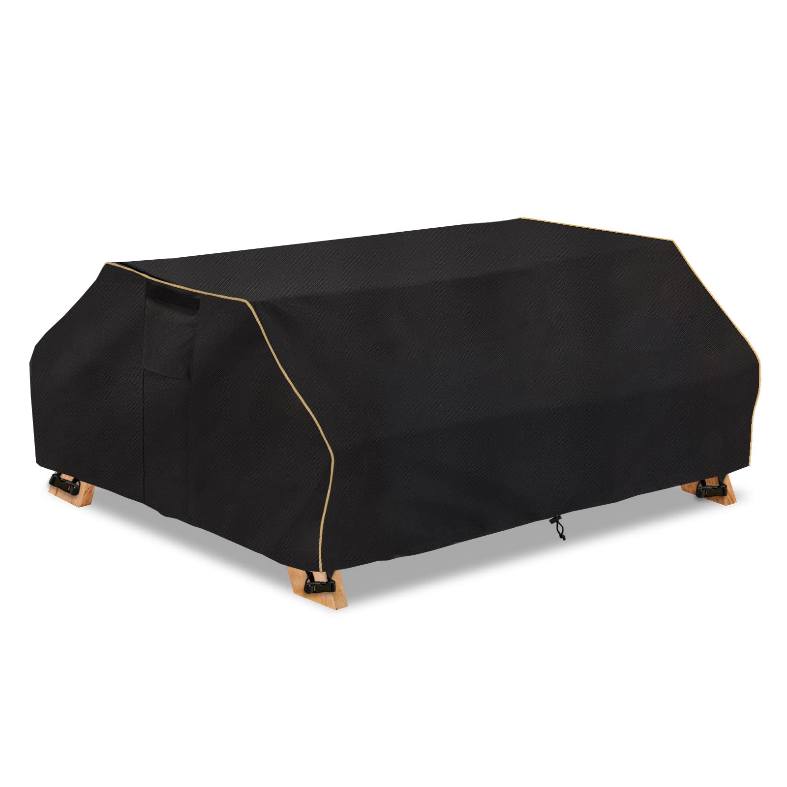 Housse de table de pique-nique de 243 cm Bitubi noire contre le vent