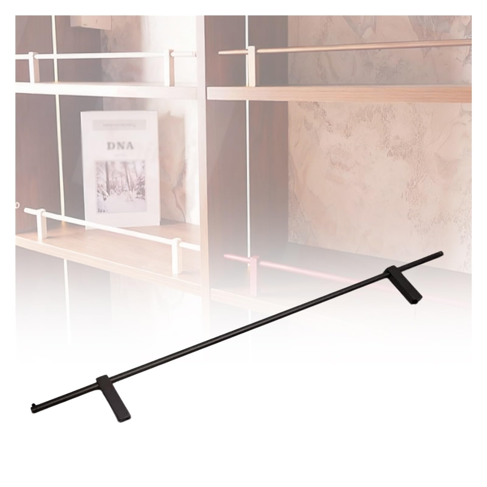 Estante De Exhibición Barandilla De Protección Soportes Aleación De Aluminio Vinoteca Barandilla Varilla De Soporte Anticaída Bordes Valla para Estantes Armarios(D,Length -80cm)
