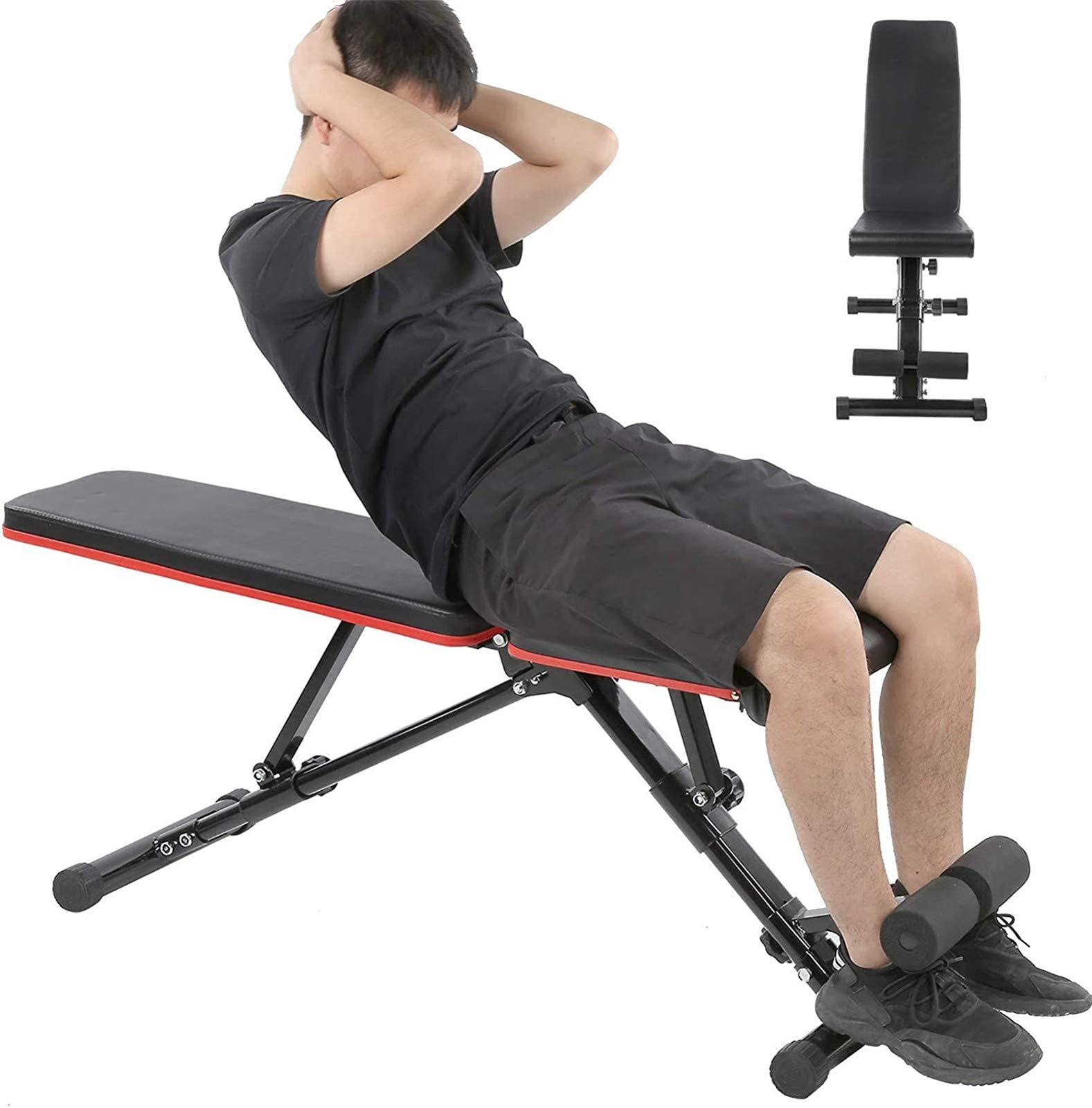 MObyat Panca Pesi Pieghevole,Sgabello Pieghevole con Manubri Multifunzionale,Sgabello con Manubri Regolabile,per La Casa in Ufficio in Palestra,Carico Massimo 250Kg