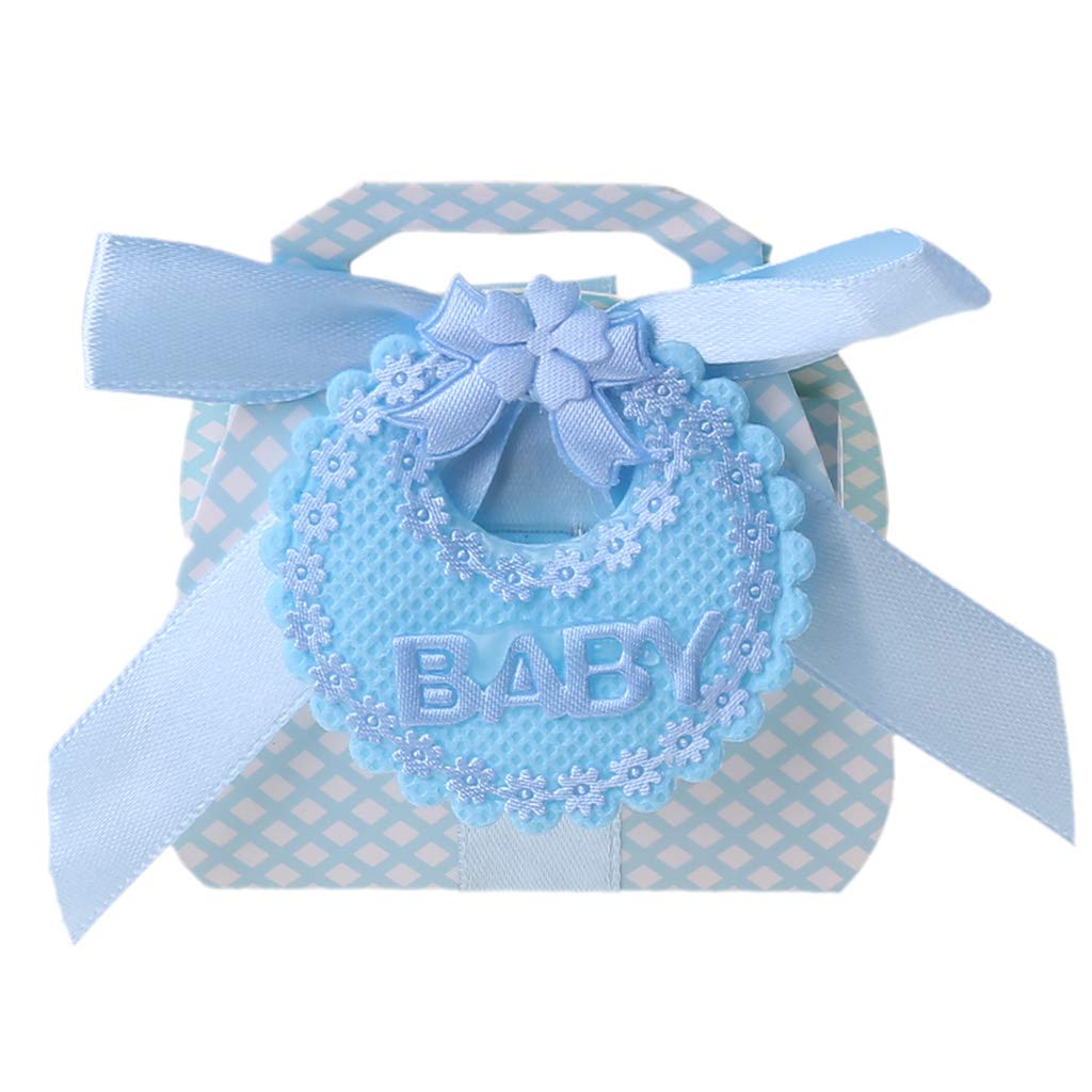 NLAIOUSL 12Pcs Candy Boxes with Ribbon for Baby Shower Christening Party Favor Gift Gift Box