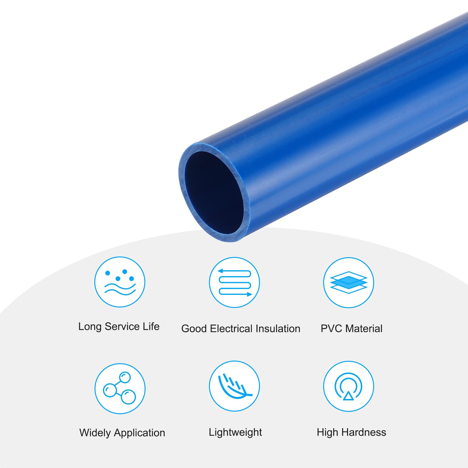 QUARKZMAN 1 Pollice Tubo Rigido, Ttubo Trasparente PVC 21mm ID 25mm OD 650mm Blu ad Alto Impatto per Tubo Acqua Artigianato Guaina Cavi