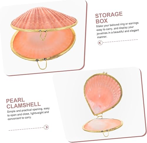 Miniatura 6 de COHEALI Caja de la caja de anillo de decoración del hogar decoración de escritorio pequeño collar contenedor organizador de joyas shell caja