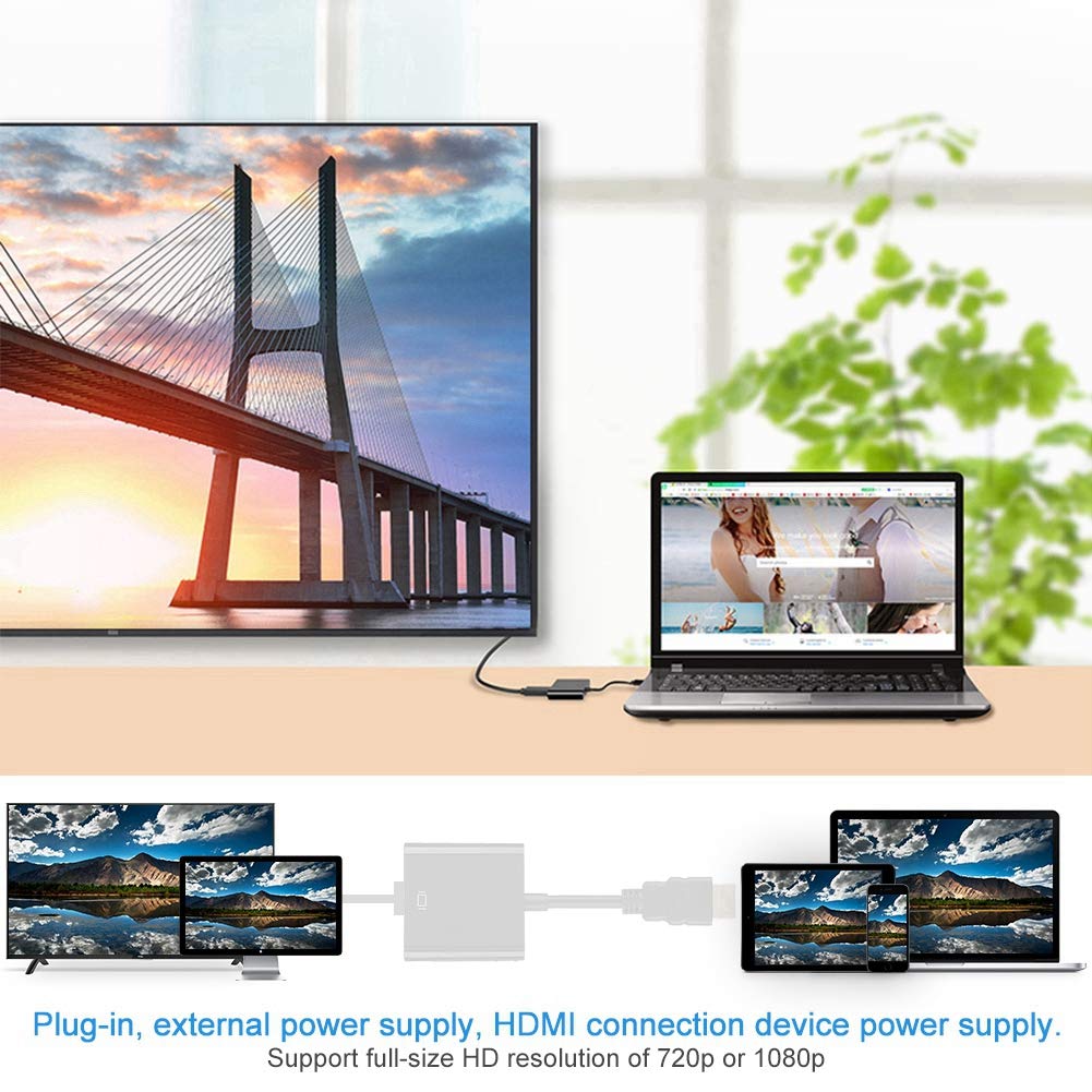 Kabel HDMI do VGA, praktyczny konwerter kabla HDMI na VGA, powierzchnia ABS do monitorów, monitorów LCD, starych projektorów, telewizorów i monitorów