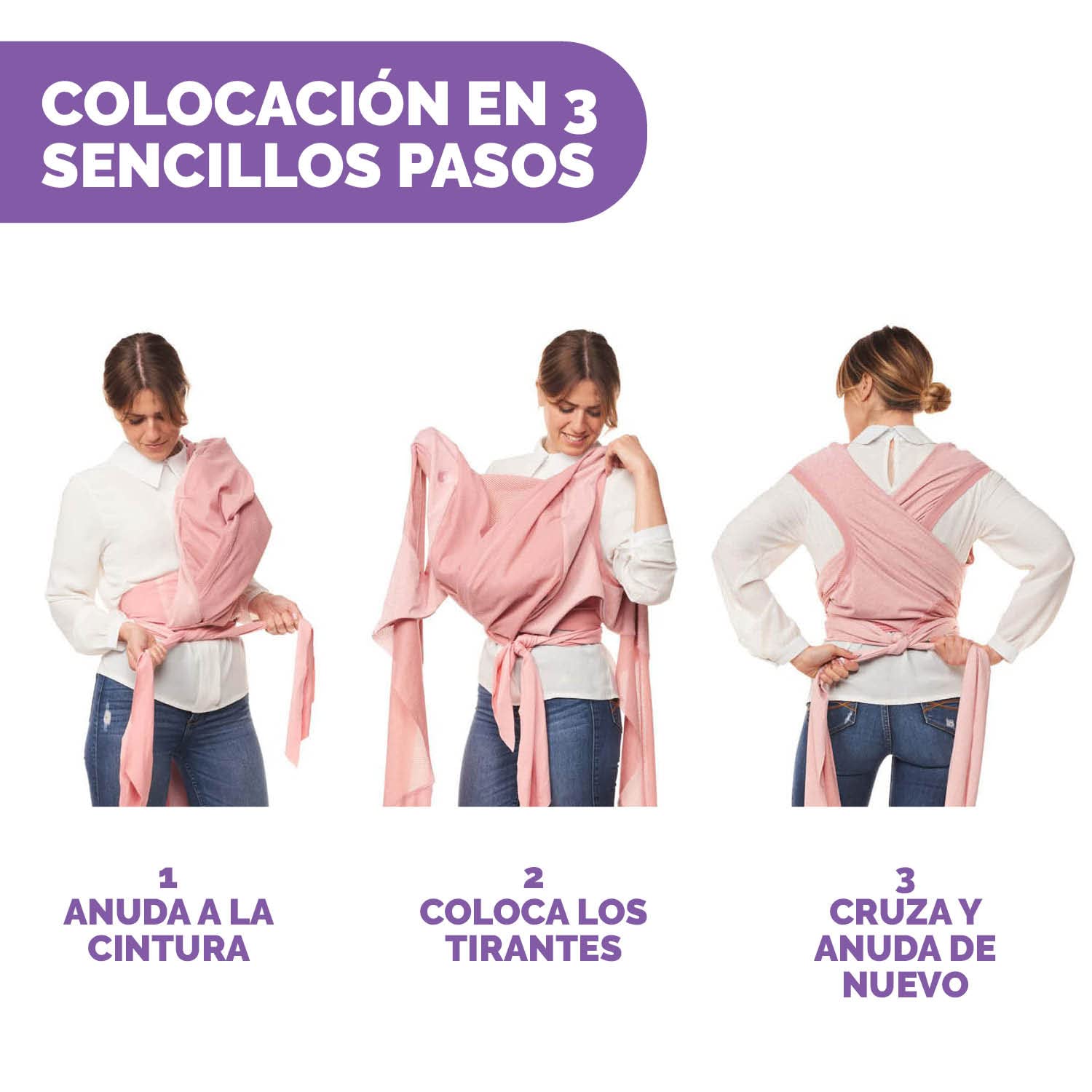 Chicco Boppy ComfyHug Fular Portabebés Ergonómico para Recién Nacidos, Desde 2,5 kg, Mochila Fácil de Usar y Cómoda, Orientada hacia los Padres, Arnés Ajustable, Soporte Cabeza y Cuello, Rosa