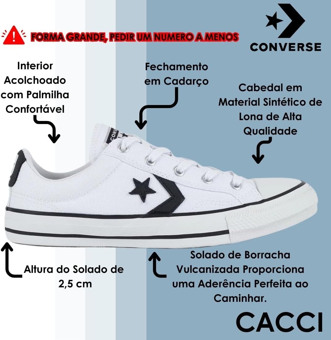 Tênis Converse All Star Star Player de Cano Baixo Preto Tênis Converse All Star Star Player de Cano Baixo Preto